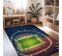 Tappeto per area stadio, tappeto sportivo moderno in spugna a pelo basso, verde, rettangolare, per interni, non perde pelo, per soggiorno, camera da letto, università, dormitorio, cucina, decorazione