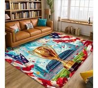 Tappeto per area trofeo, celebrazioni festive fuochi d'artificio bandiere celebrazioni oro spugna a pelo basso tappeto rettangolare per interni tappeto non perde tappeto per soggiorno, camera da letto