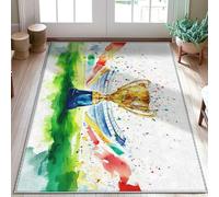 Tappeto per area trofeo, decorazione rettangolare con coriandoli celebrativi per lo stadio e lo stadio, con retro antiscivolo, non perde pelo, per bagno, porta, ingresso, comodino, 9 x 15 cm