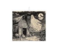 Tappeto per asciugare piatti fantasma per bancone cucina vintage fienile Halloween stuoia scolapiatti assorbente stuoia di essiccazione spaventosa in microfibra per caffè bar 40,6 x 45,7 cm