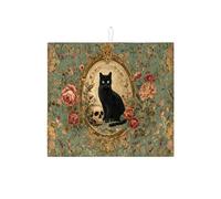 Tappeto per asciugatura gotico per bancone cucina, tappetino per scolapiatti con motivo floreale vintage, tappetino per asciugatura medievale in microfibra per bancone, 40,6 x 45,7 cm