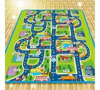 Tappeto per auto per bambini, tappeto di risveglio rettangolare, tappeto da gioco, tappeto per camera da letto, gioco per bambini, moderno, antiscivolo, per la camera, tappeto circuito auto, tappeto