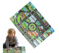 Tappeto Per Auto Per Bambini - Tappeto Per Il Traffico, Road Map Della Città | 33 X 22 Pollici Di Veicolo Giocattolo Per Ragazzi Divertimento Per La Camera Da Letto, Design Delle Strad