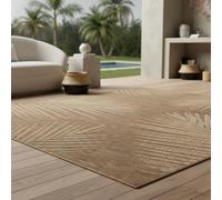 Tappeto per balcone aspetto juta scandinavo resistente alle intemperie lavabile durevole resistente marrone 140x200 cm cucina balcone terrazza OEKO-TEX idoneo per riscaldamento a pavimento