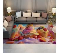 Tappeto per bambini a cono gelato alla frutta per gli amanti dei dolci Tappeti per la decorazione della casa Tappeto antiscivolo per zona antiscivolo Morbidezza estiva per ristorante 120x160cm