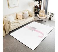 Tappeto per bambini con alfabeto artistico, lettera J, acquarello, fiori, piante, tappeto per interni, ingresso, per ragazze e ragazzi, tappeto antiscivolo con motivo floreale, romantico, da sogno