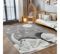 Tappeto per bambini con design di dinosauri per la cameretta dei bambini. Questo tappeto è morbido e adatto per il vostro bambino, Colore: Blu, Taglia: 80 x 150 cm