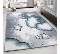 Tappeto per bambini con design orso, morbido e soffice per cameretta, sala giochi, camera dei bambini, a pelo corto, morbido, facile da pulire Misurare: 160 x 230 cm Colore: Blu-5
