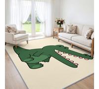 Tappeto per bambini con dinosauro e coccodrillo, lavabile in lavatrice, 120 | Tappeto per camera da letto, antiscivolo, non perde pelo, simpatici animali dei cartoni animati, decorazione per la casa