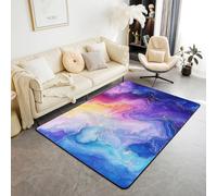 Tappeto per bambini in pietra marmorizzata, tappeto antiscivolo per interni, per ragazze e ragazzi, arte astratta gitana, antiscivolo, decorazione colorata per divano e soggiorno, 1,5 x 1,8 m