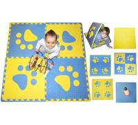 Tappeto per bambini in schiuma con impronte blu e gialle