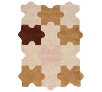 Tappeto per bambini multicolore in cotone con motivo puzzle 90 x 120 cm