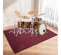 Tappeto per Batteria, Tappetino per Batteria e Percussioni 120 x 100 cm Tappeti Rettangolari Antiscivolo per Batteria Elettroniche Rullante Acustica Grancassa, Tappeto a Tamburo Insonorizzato