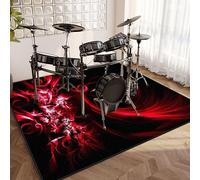 Tappeto per Batteria, Tappeto Insonorizzato per Batterie Elettroniche, Coperta Tamburo Professionale, 200 x 180 cm Tappetino per Batteria per Rullante Acustica Grancassa e Altri Strumenti Musicali