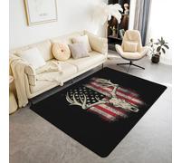 Tappeto Per Camera Da Letto, Antiscivolo, Per Camera Da Letto, Ragazzi E Ragazzi, Stampato, Decorazione 3D, In Flanella, Tutto Morbido - Bandiera Americana 90 X 150 Cm - Poliestere - So -708615218481