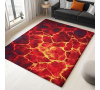 Tappeto per camera da letto Rosso tappeto per soggiorno tappeti morbidi antiscivolo a pelo corto lavabili per bagno sala da pranzo corridoio Fantasia Fotografia Paesaggio Vulcanico160 x 230 cm ,