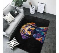 Tappeto per cani con stampa colorata per la decorazione del soggiorno, antiscivolo, lavabile, 80 x 58 pollici, tappetino interno per la decorazione della camera da letto e del soggiorno