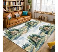Tappeto per casa, campagna rustica sentiero albero verde primavera antiscivolo rettangolare tappeto bordo bordo tappeto per soggiorno camera da letto nuova decorazione per la casa sala da pranzo 15,2