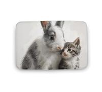 Tappeto per coniglio e gatto, grande tappeto da camera in velluto corallo, con retro in gomma, antiscivolo, per vasca da bagno, elegante tappeto lavabile per sala giochi, 39,9 x