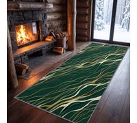 Tappeto per corridoio, 60 x 150 cm, pelo Ras, tappeto per passaggio | Lusso Leggero Inchiostro Alcool Pavimento Moquette Lungo Antiscivolo Marmo Smeraldo Porta Cucina Lavanderia Camera Moquette