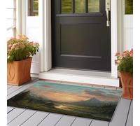 Tappeto per corridoio extra lungo, 50 x 150 cm, antiscivolo, a pelo basso, per cucina, comodino, sala da pranzo, ufficio, fantasia, paesaggi naturali, montagne, tramonto, lavabile, per interni ed