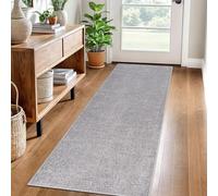 Tappeto per Corridoio Lungo 90 x 260 cm Tappeto Passatoia Cucina Antiscivolo Lavabile Tappeto Runner per Corridoio Tappeto Ingresso Moderno Tappeto Passatoia per Corridoio Cucina Lavanderie Grigio