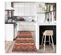Tappeto per Corridoio, Tappeti in Stile Vintage con Retro in Gomma Antiscivolo, Bordatura Tagliabile per Porta, Cucina, Balcone, Pelo 0,6 cm/a/80X500Cm