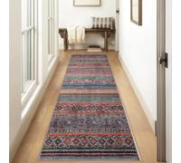 Tappeto per Cucina Antiscivolo Multicolore 2.2 metri Vintage Boho Tappeti Cucina Antiscivolo Lavabile in Lavatrice Tapette Camera da Letto Scendiletto Cameretta Ufficio Pelo Corto Lungo,120x220cm