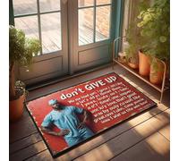 Tappeto per esterni per porta d'ingresso, poster motivazionale: Don'T Give Up - Parole ispiratrici per guarire, zerbino per videogiochi, piccolo tappeto per esterni (40 x 60 cm)