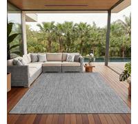 Tappeto per esterno monocolore resistente alle intemperie, ideale per terrazze, balconi, giardini e cucine, con tessitura piatta e finitura simile al sisal, Colore: Color Argento, Taglia: 60 x 100 cm