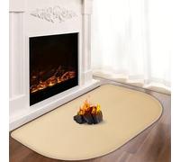 Tappeto per focolare per caminetti, resistente al fuoco, 100 x 60 x 0,1 cm, tappetino ignifugo, per stufa a legna, caminetto, per interni ed esterni, protegge pavimenti da scintille e braci, cachi