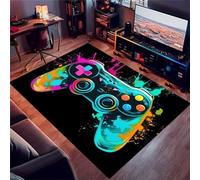 Tappeto Per Giocatori Con Maniglia 3D, Cool Graffiti Controller Area Rug, Ragazze Ragazzi Camera Decorativa Gaming Floor Mat Adolescenti Bambini Da Letto Soggiorno Carpet (Colour 3,120x160cm)