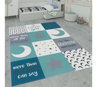 Tappeto per i bambini, tappeto per la camera dei bambini con stelle, luna e moti