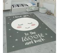 Tappeto per i bambini, tappeto per la camera dei bambini con stelle, luna e moti