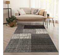 Tappeto Per Il Soggiorno A Quadretti Moderno Grigio Nero Marrone Mélange