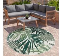 Tappeto per interni ed esterni con tessuto piatto e design floreale di palme in
