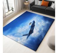 Tappeto per la Casa 120 x 170 cm, Tappeto Pelo Basso e Antiscivolo Cielo Combattente Nuvole Bianche, Tappeti per Camera dei Bambini Sala da Pranzo Arredamento Domestico Fotografia Naturalistica