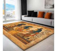 Tappeto per la Casa 120 x 170 cm, Tappeto Pelo Basso e Antiscivolo Figure Dell'Antico Egitto Geometria Tappeti per Camera dei Bambini Sala da Pranzo Arredamento Domestico Tribale Tradizionale