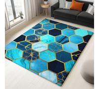 Tappeto per la Casa 180 x 240 cm, Tappeto Pelo Basso e Antiscivolo Geometria Esagonale Marmo, Tappeti per Camera dei Bambini Sala da Pranzo Arredamento Domestico Design Moderno