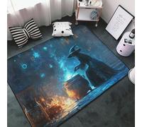 Tappeto per la decorazione del soggiorno, motivo strega misteriosa di Halloween, 7,6 x 12,7 cm, morbido, lavabile, per camera da letto, antiscivolo, per interni ed esterni, decorazione di Halloween