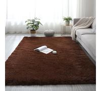 Tappeto per Livig Room, Idoor Shag Fuzzy CS, Soffici Tappeti in Pelliccia Sintetica, O-Slip High Pile Shaggy CS, Tappeti di Peluche Ultra Morbidi per La Decorazi, Dark Brown, 200 x 240 cm