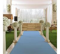 Tappeto per navata nuziale blu, cerimonia per eventi, passerella, tappeto da sposa antiscivolo in poliestere spesso 2 mm per feste di Natale, matrimoni all'aperto sulla spiaggia, 10 m 20 m tagliabile