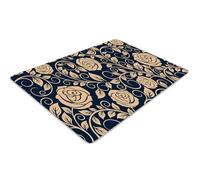 Tappeto per Parquet 120x90 cm PVC Vinile Antiscivolo Resistente ai Danni Impermeabile Protezione di Pavimenti Rettangolare per Ufficio a Casa Facile da Pulire - Vecchie rose dorate