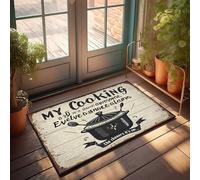Tappeto per porta d'ingresso, con scritta in inglese "My Cooking Is So Good, Even The Smoke Alarm Cheers!", zerbino autunnale per esterni (50 x 80 cm)
