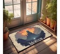 Tappeto per porta d'ingresso, motivo: castello mistico di Mordor: un paesaggio fantasy, zerbino autunnale per esterni e per porta d'ingresso (50 x 80 cm)