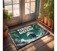 Tappeto per porta d'ingresso, per esterni, vintage, con naufragio, il terrore della sconfitta, decorazione per la stanza in stile retrò (50 x 80 cm)