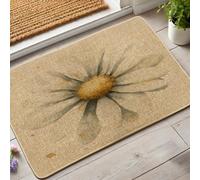 Tappeto per porta floreale primavera fiori gialli interni esterni decorazione rustica gomma impermeabile antiscivolo assorbente polvere facile da pulire, 73 x 43 cm