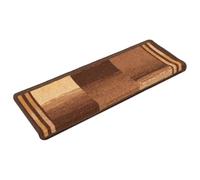 Tappeto per scala 15 pezzi, 65 x 21 x 4 cm, in poliammide, colore: Marrone | completo superiore e anteriore, lavabile in lavatrice, posa adesiva rapida, tocco confortevole, variazione naturale unica