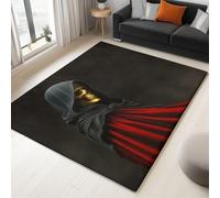 Tappeto per soggiorno, 160 x 230 cm, morbido, a pelo basso, soffice, antiscivolo, per camera da letto, sala da pranzo, salotto, fantasia, triste mietitore, mantello, scheletro, anime, resistente, non