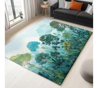 Tappeto per soggiorno Blu 140 x 200 cm , Cartone Animato Animali Amazzonia Foresta Pluviale tappeto a pelo corto antiscivolo lavabile in lavatrice - facile da pulire per soggiorno sala da pranzo